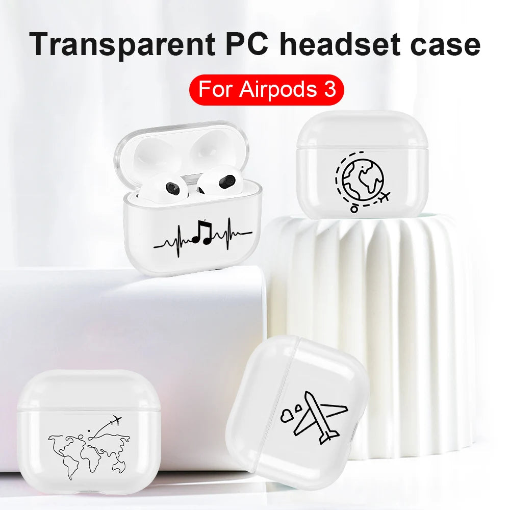 Hard Plastic Case for AirPods Pro 2 USB C Case for airpods 3 2 1 Case Transparent Cover for airpod pro 3 funda Air Pods 3 Coque