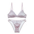 French Style Lingerie Set for Women, Thin Non-Wired Triangle Cup Bra, Lace & Embroidery Design