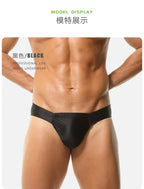 2026 fashion solid color men's three-dimensional triangle breathable sports low waist high elastic tight body