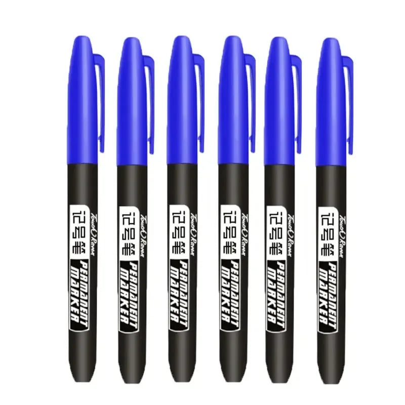 1/6 PCS Permanent Marker Pen Manga Drawing Markers Black Blue Red Waterproof Ink Sketch Pens Stationery Art School Supplies