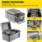 Sihao 15L-55L Portable Compressor Fridge Freezer, Mini Cooler for Outdoor Camping BBQ Picnic, Car Vehicle Refrigerator Cooler for Travel Road Trip, Electric Compressor Fridge Freezer Mini Cooler Box
