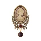Vintage Victorian Design Queen's Cameo Brooch Pin, Antique Wedding Beauty Jewelry Gift, Elegant Style