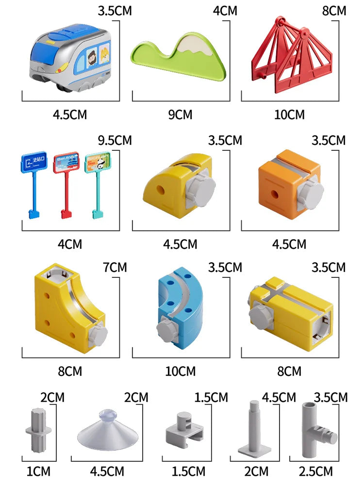 Magnetic Train Toy For Boys Track 1:64 Electric Rail DIY Magic Vehicle Model Toys Education 3 Years Children Gifts