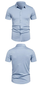 Men's Stretch Shirt Wrinkle Free Dress Shirts Regular Fit Short Sleeve Stretch Business Casual Button Down Shirts