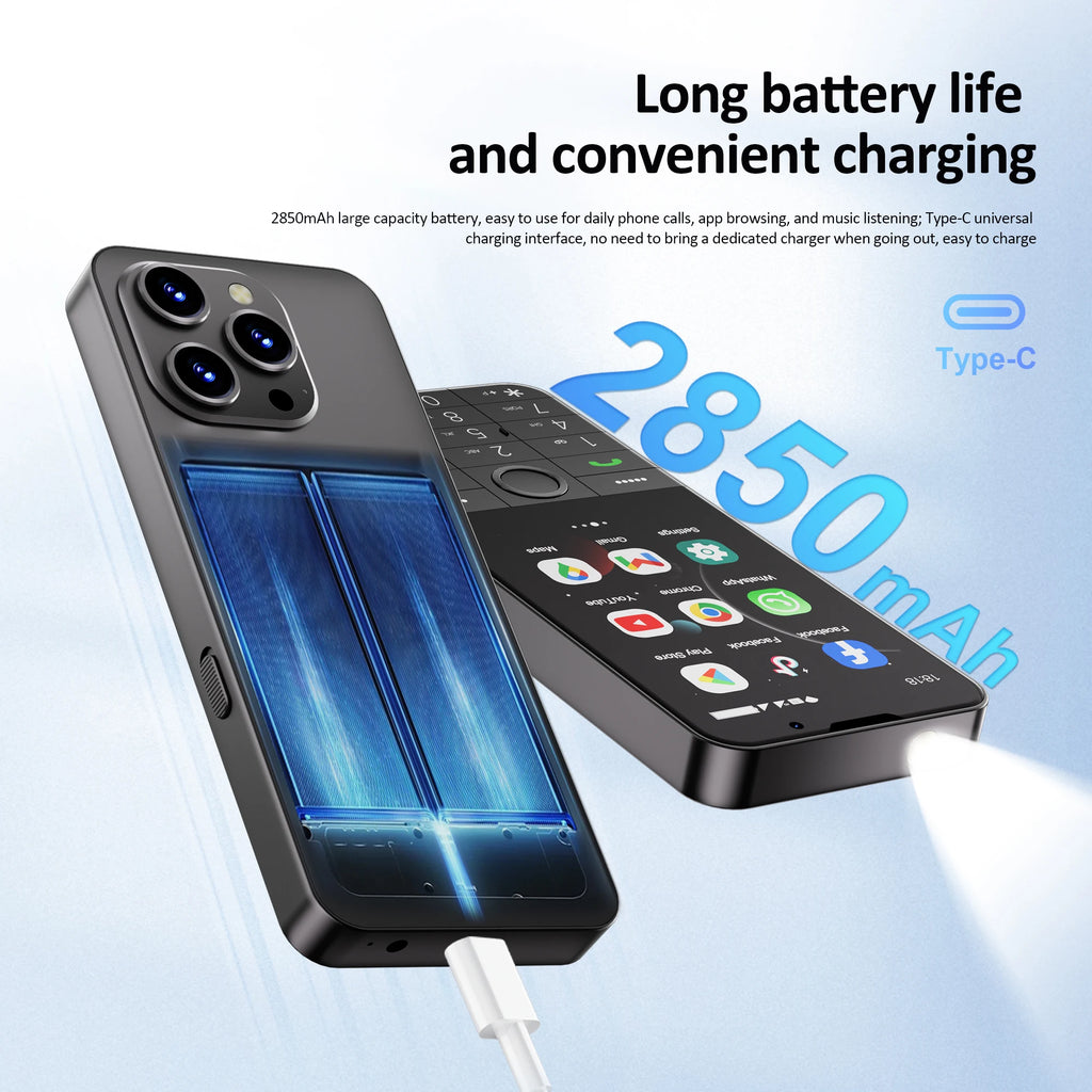 UNIWA F26 PRO 4G Touchscreen Smartphones Keypad Phone 3.5” Dual SIM Android 11 2GB+16GB 2850mAh Cellphone Whatsapp Google Store