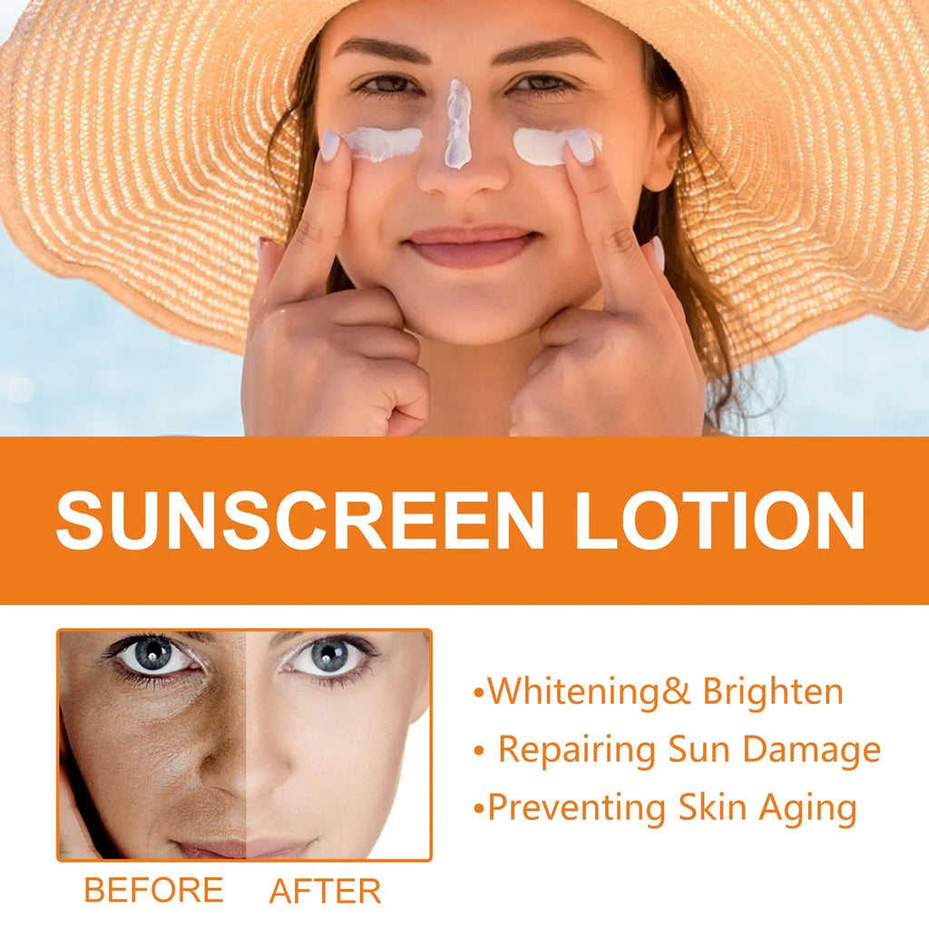 EELHOE Sunscreen Face Oil Control Uv Isolation Anti-Sun Moisturizing Face Suncream Spf 50 Face Repair Skin Care Sun Tan Lotion