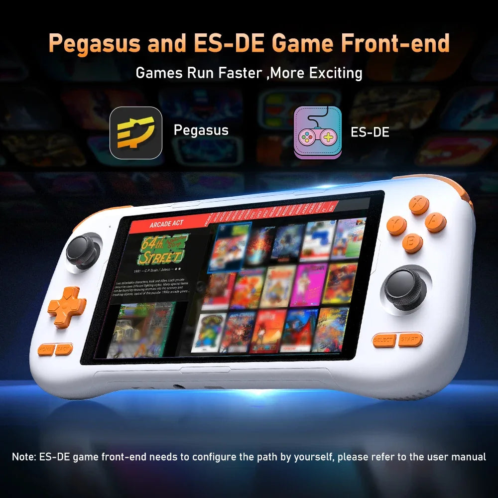 K56 Android 14 portable gaming console with 5.5-inch touchscreen and over 50 retro video game emulators for DC/MAME/SS