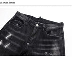 Street Fashion Men's Tight Black Grey Jeans Retro Elastic Slimming Split Style Jeans Men's Retro Designer Brand Jeans Hombre