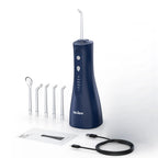 SEJOY Portable Electric Water Flosser Irrigator Dental Teeth Whitening strips 350ML Tank 5 Modes 5 Jet Tips For Home Travel