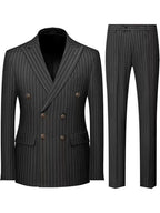 Men Suits Men's Two Piece Suit Double Breasted Man Fashionable and Slim-fitting Design Groom Wedding Dress Casual Striped Fabric
