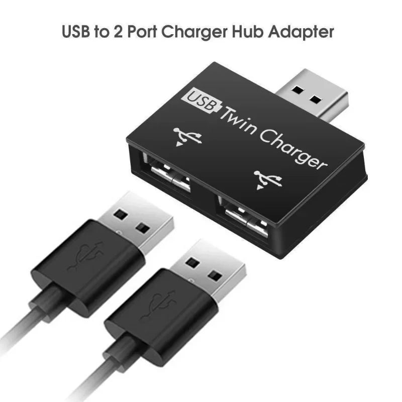 1pc 2.0 USB Splitter 1 Male to 2 Port Female USB Hub Adapter Converter for Phone  Laptop PC Computer Charging Accessories Main image