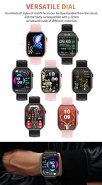LIGE New 2.2-inch 3D Curved Screen Smart Watch With LED Light Thermometer Health Monitor Smartwatch BT Call Sports Fitness Watch