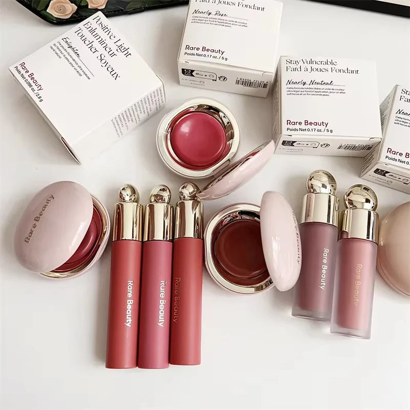 Rare Beauty Melting Cream Blush Makeup Matte Pearlescent Texture Glitter Blush Highlighter Bright nourish moisturize Lip Gloss Main image