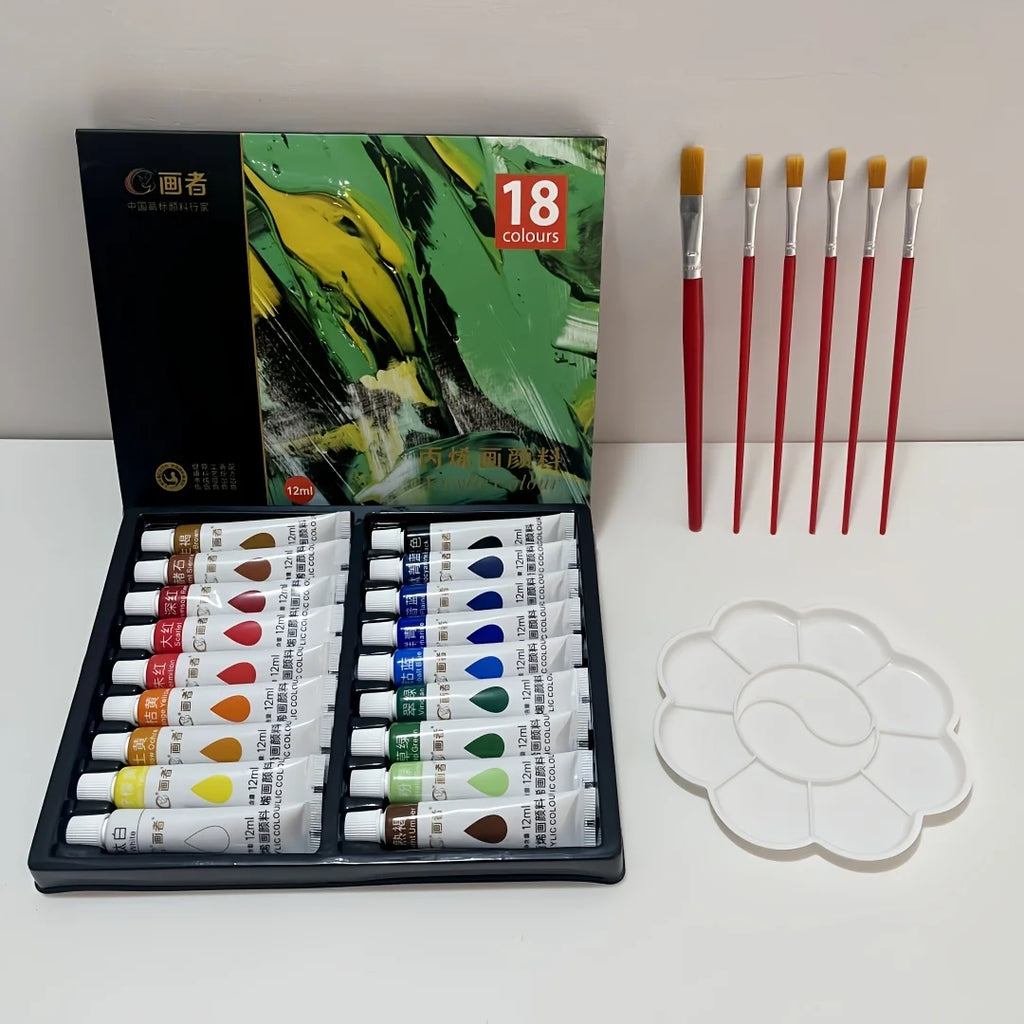 Acrylic paint set, 36 colors, each bottle 0.41 fluid ounces (12 ml), 36-color acrylic paints, non-fading, rich in color, suitabl