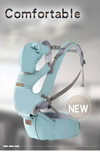 3 IN 1 Baby Hipseat Carrier Backpack Straps for Infant Toddler 0-36M Ergonomic With Windproof Hat for Winter Luminous Strips