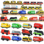 Wooden Train Toys Train Track Magnetic Set Electric Car Locomotive Diecast Slot Fit All Wood Brand Biro Railway Tracks For Kids
