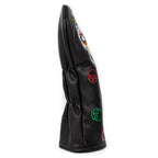 Golf Club Headcovers #1 #3 #5 Wood Head covers Skulls Design Driver Fairway Hybrid Woods Headcover Black PU Premium Leather Head