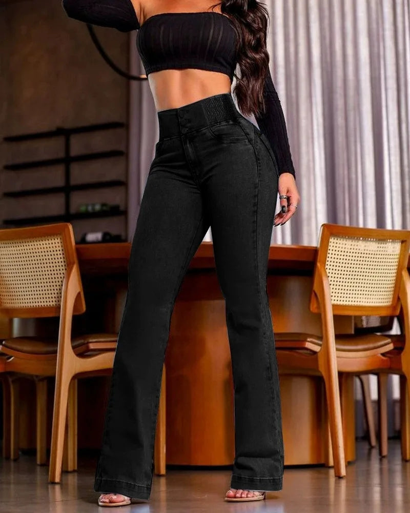 Elastic Waist Sexy Bodycon Denim Jeans Women Streetwear High Waist Elastic Slim Fit Slightly Hip Lift Fashion Jeans Trousers