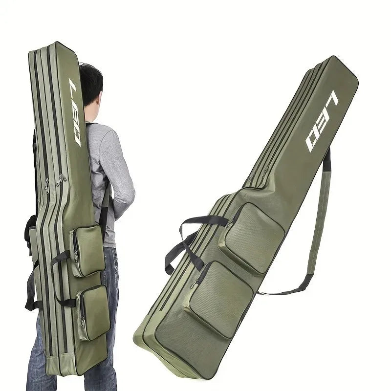 1.3m 2-layer Foldable Large Belly Sea Fishing Bag Portable Large Capacity Fishing Tackle Storage Bag Outdoor Fishing Tool Kit