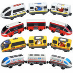 Wooden Train Toys Train Track Magnetic Set Electric Car Locomotive Diecast Slot Fit All Wood Brand Biro Railway Tracks For Kids