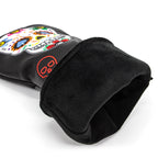 Golf Club Headcovers #1 #3 #5 Wood Head covers Skulls Design Driver Fairway Hybrid Woods Headcover Black PU Premium Leather Head