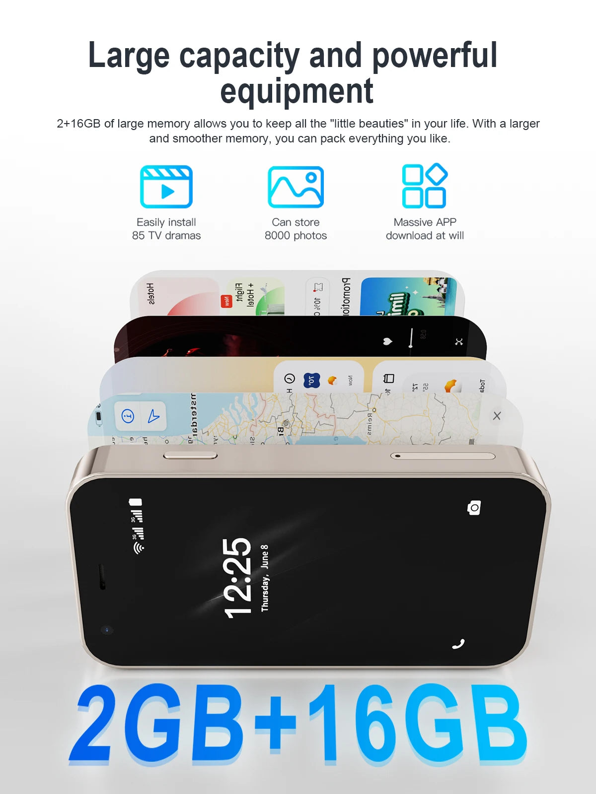 SERVO 15SE Super Mini Smartphone Android System 2GB+16GB Play Store Wifi Dual SIM 3.0" Small Pocket Cheap Smart Phones 3G WCDMA