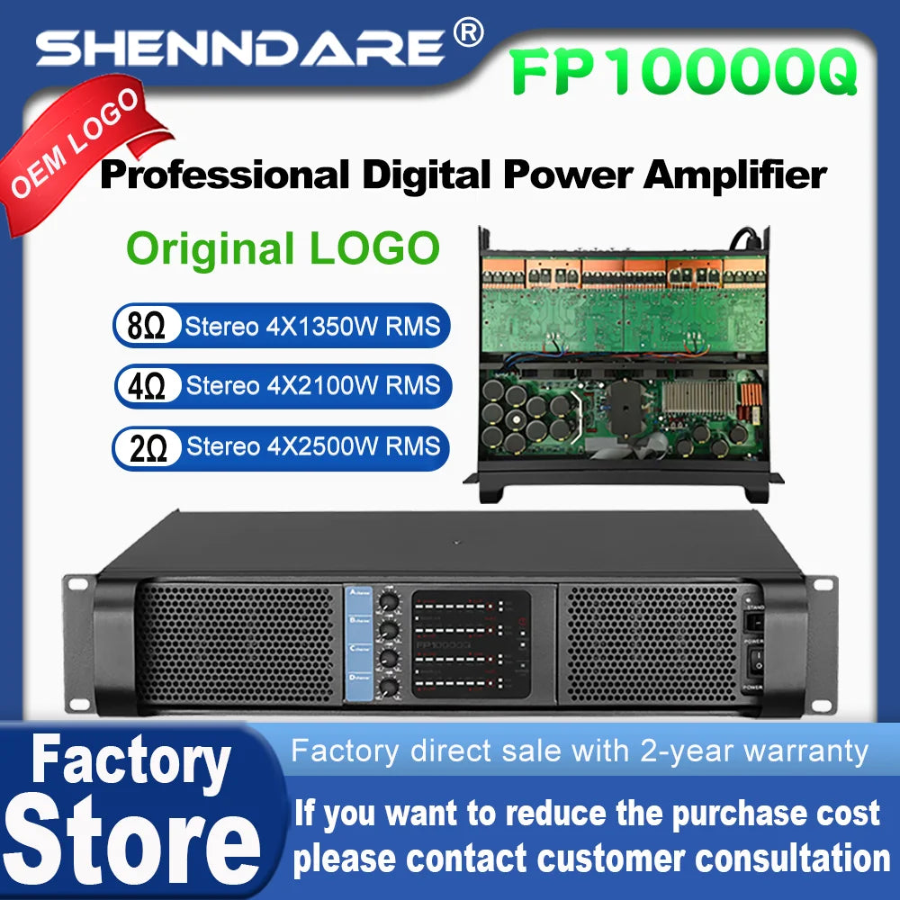 Original LOGO FP10000Q Professional Digital Power Amplifier 4x1350W 10000 Watt FP14000 2X2350W Audio DJ Subwoofer Amplifier