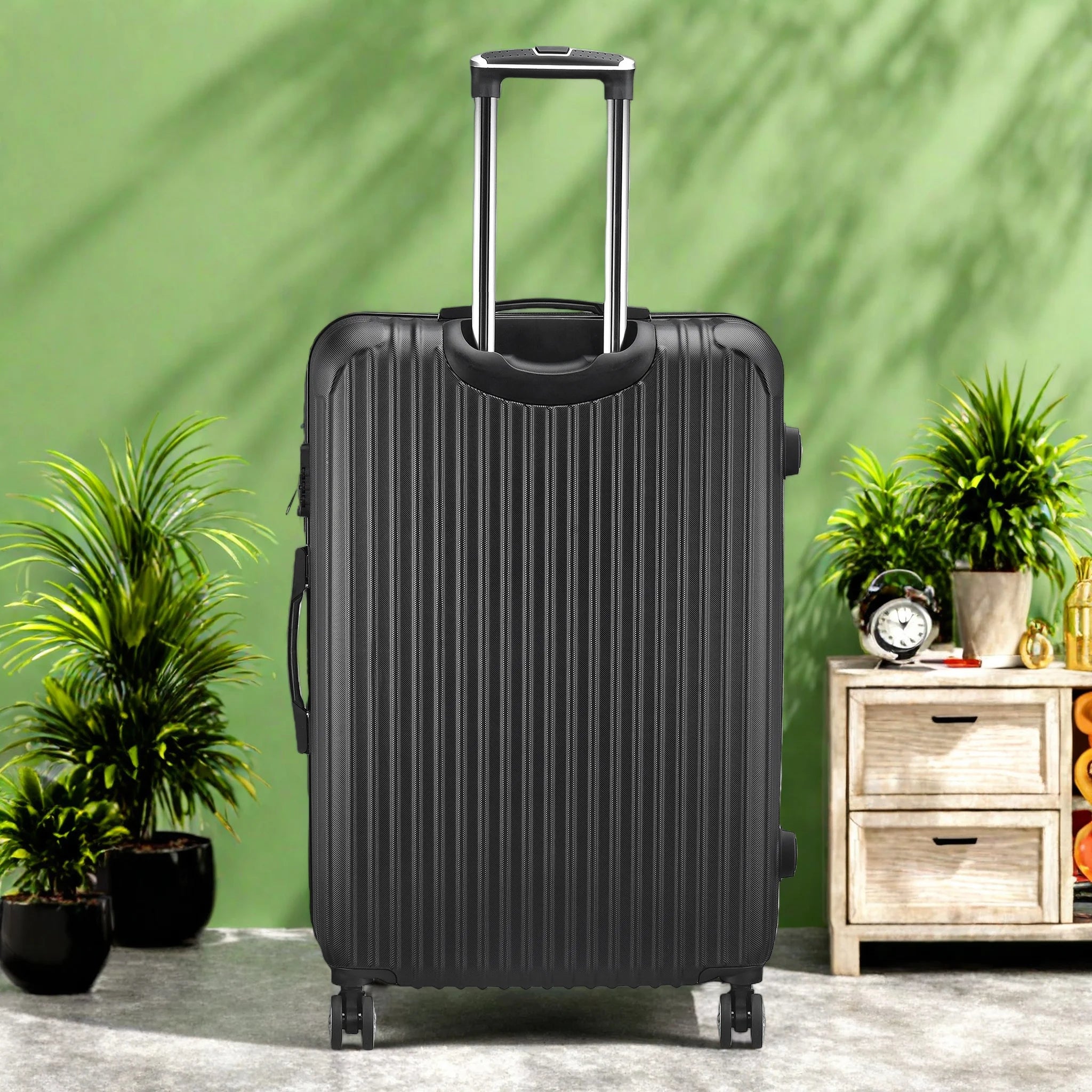 Anajqaqia Black Suitcase Set 3 Piece Luggage Set with Trolley Handle, Double Wheels and TSA Lock, Travel Suitcase Set Main image