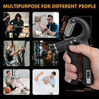 Adjustable Hand Grip Strengthener with Counter, Finger Exerciser Stretcher, Forearm Workout Equipment, Grip Ring Stress Ball, Hand Rehabilitation Trainer, Hand Strength Training Kit
