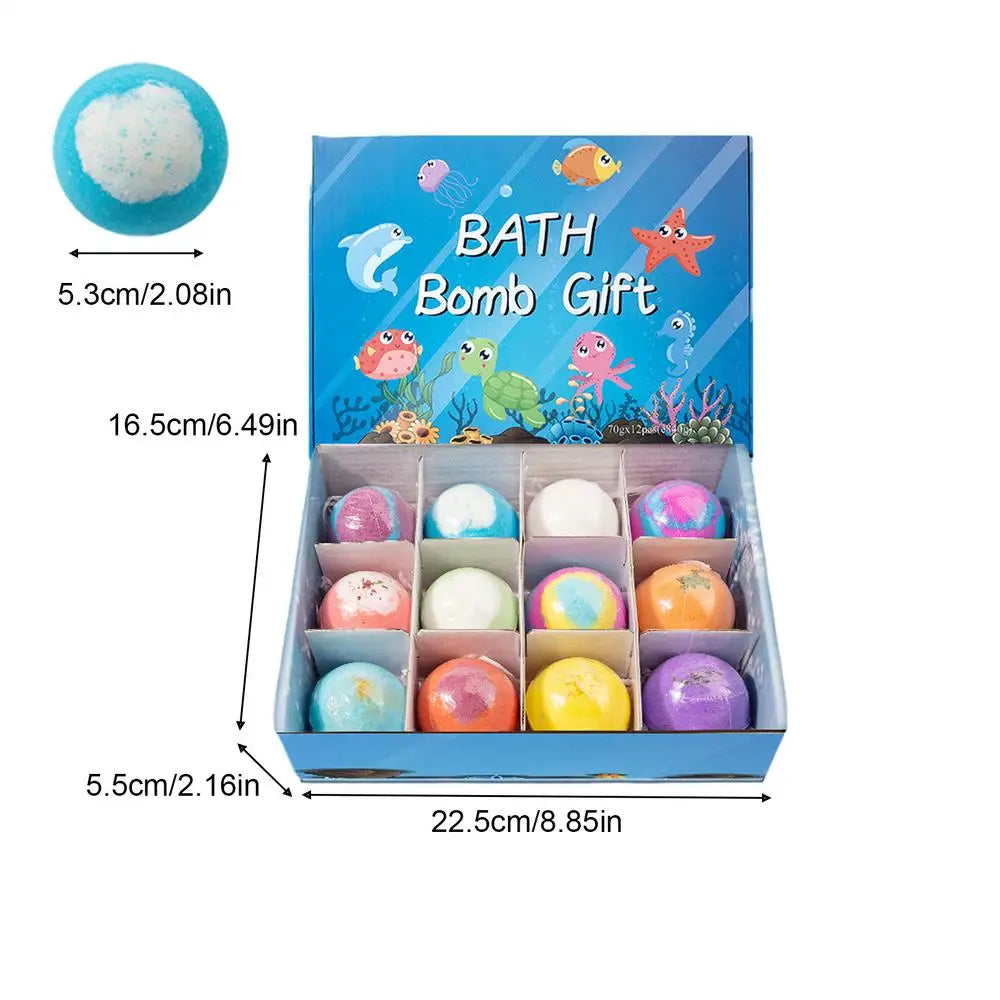 12pcs Kids Bath Bombs With Surprise Sea Animal Toys Inside Ocean Bath Salt Balls unique relieve fatigue Safe Ingredients