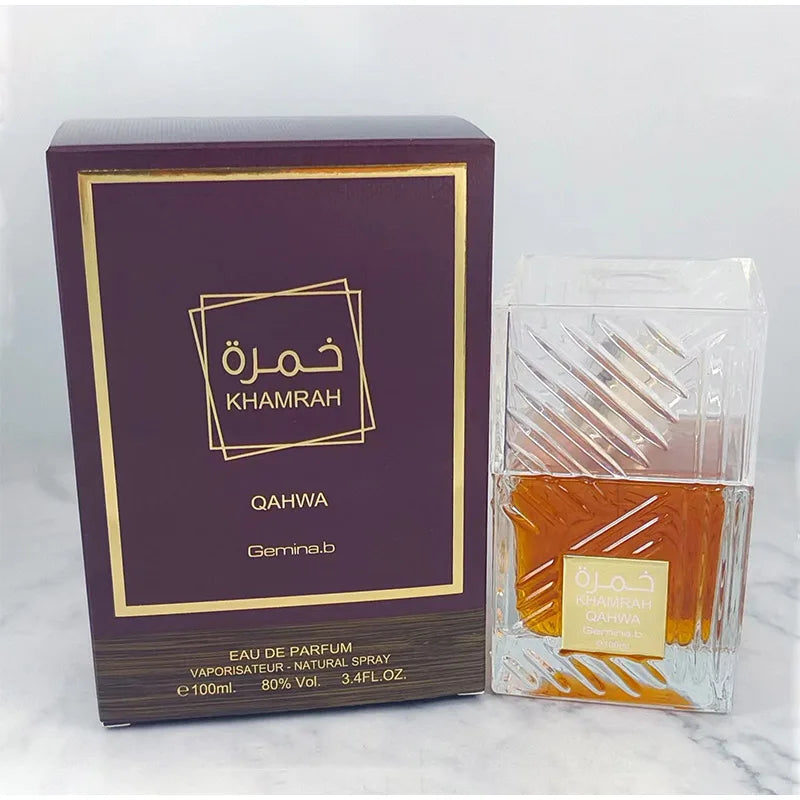 Khamrah عطر Perfume Eau De Toilette Gift Box 100ml Unisex Arabian Oud Scent Gourmand Fragrance Long Lasting Perfume For Unisex
