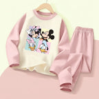DISNEY Autumn and Winter Girls Comfy Soft Sleepwears Set Kids Casual Home Clothing Set Minnie Printed Child  Pijamas 0-10years