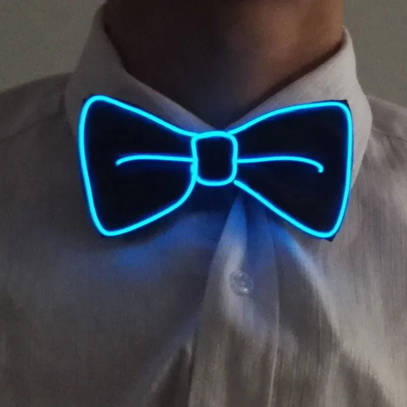 LED Glowing Bow Ties for Men Light Up Ties Personalized Night Club Concert Masquerade Accessory for Carnival Decor