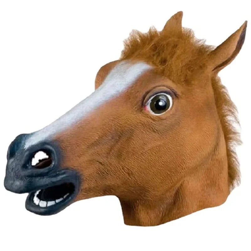 Men Brown Horse Masks Girl Funny Horse Head Mask  Latex Animal Mask Novelty Halloween Cosplay Costumes Headgear Mascara De Latex Main image