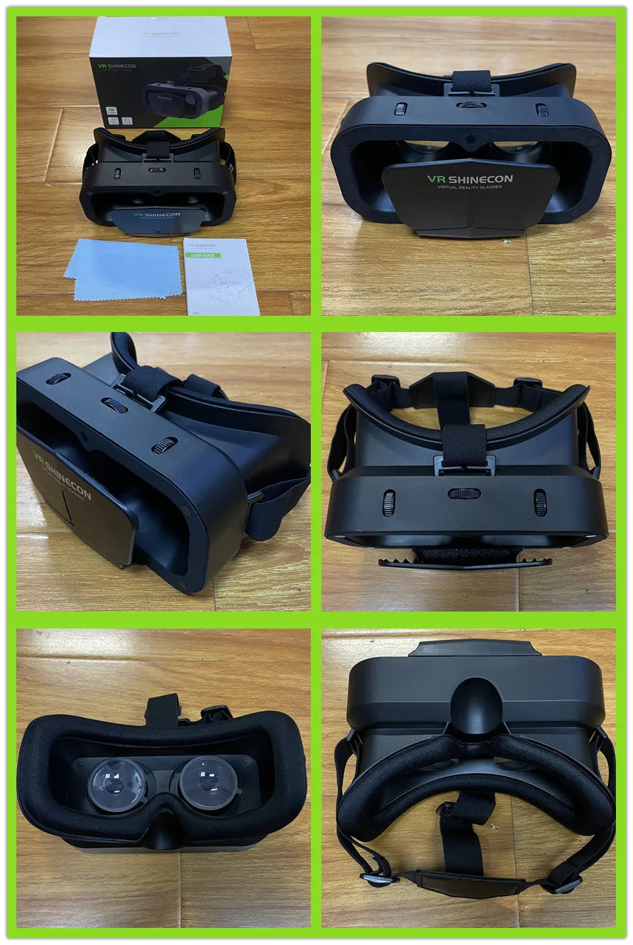 VR Glasses 3D Virtual Reality Headset Devices Helmet Lenses Goggles Smart For Smartphones Phone Cell Mobile Game Viar Viewer Set