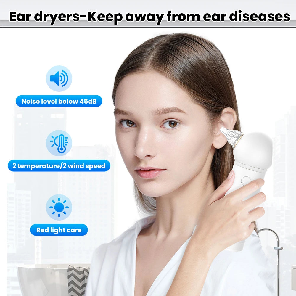 Intelligent Constant Temperature Ear Dryer Low Noise Ear Care Device Prevents Bacterial Growth Prevent Ear Canal Inflammation
