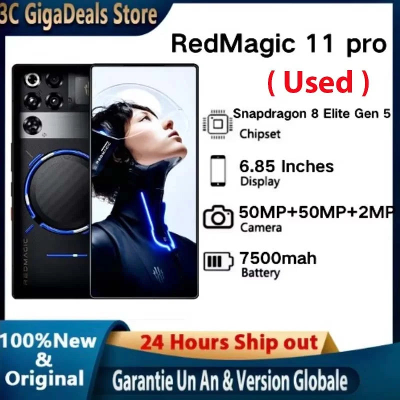(Used) Phone gaming RedMagic 11 Pro 5G, International version, screen Ins, processor-shaped 8 Elite Gen 5, battery-mAh, 50 MP photo Device, NFC compatible Main image