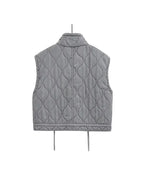 Autumn Winter Women Standing Collar Light weight Sleeveless Cotton Coat Vest Women Pocket Decoration Tank Top