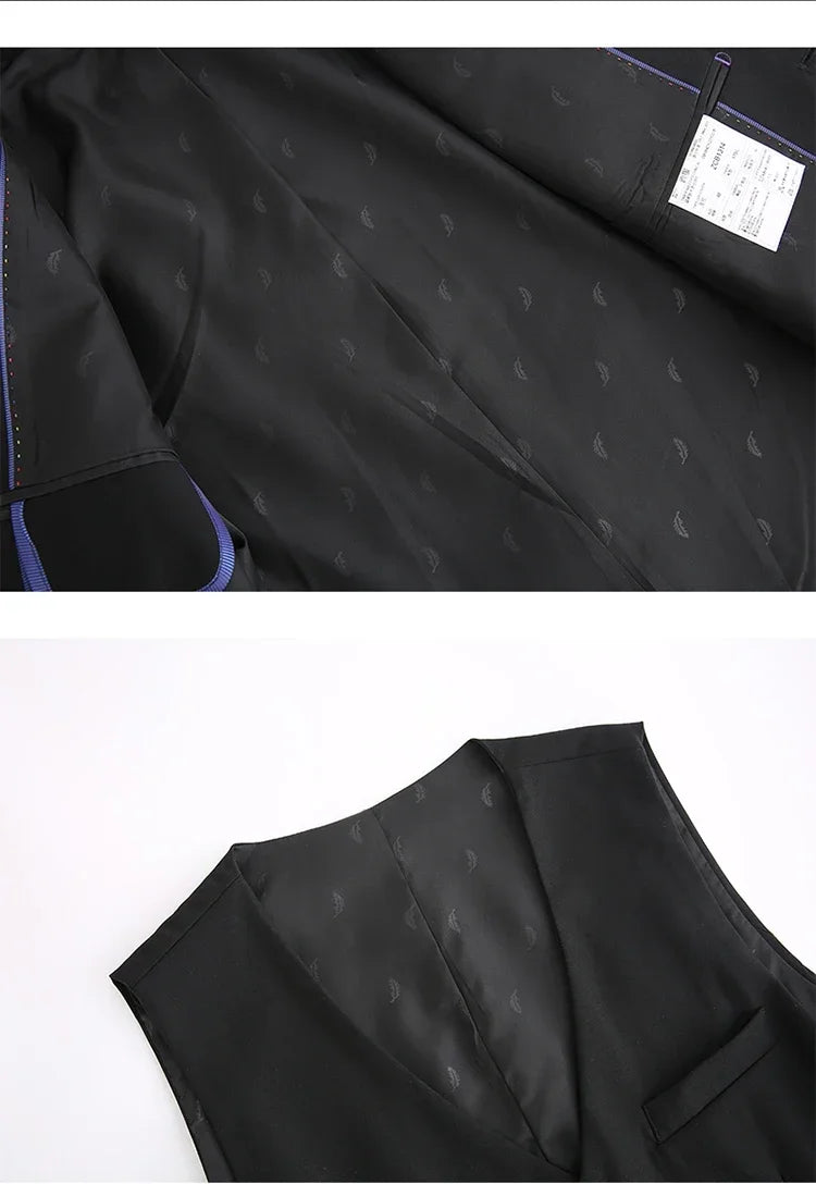 S-7XL Suit New (Blazer+ Vest + Pants) Korean Version of Slim-fit Work Clothes Fashion Business Men Casual Wedding Gentleman Suit