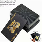 Brand New 54-piece Black and Gold Plastic Playing Card Foil Poker Set Magic Tool Party Tabletop Game