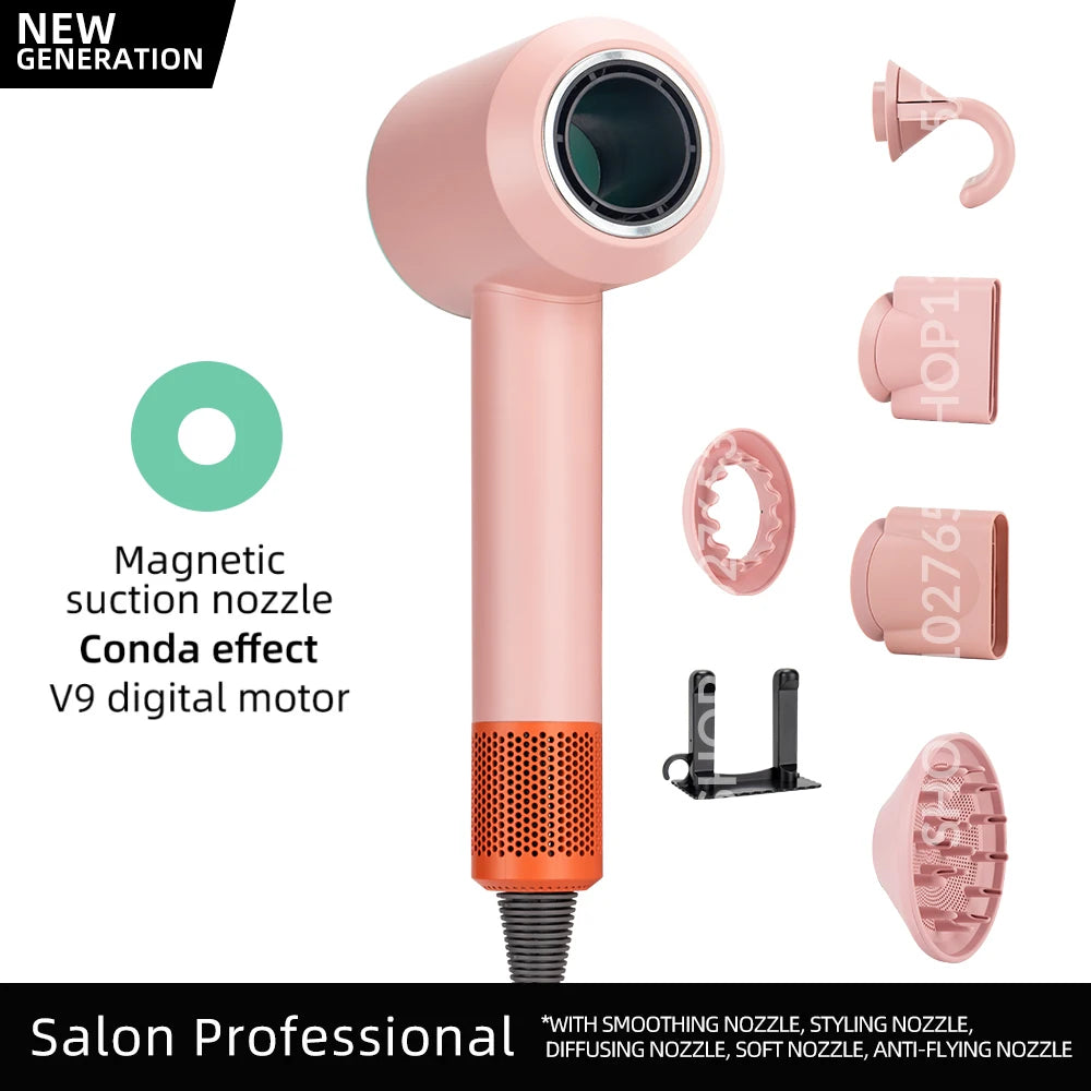 Ionic Hair Dryer 5 In 1 With Diffuser Professional Hair Care Appliances Women Salon Barber Leafless Hairdryer Super Hair Dryer