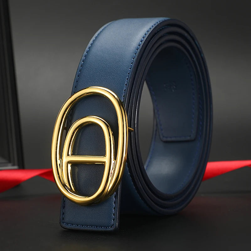 Wide 3.8cm Famous Brand Belt Men High Quality Luxury Genuine Leather Belts for Men Strap Metal Belt Fashion Women's Belt jeans