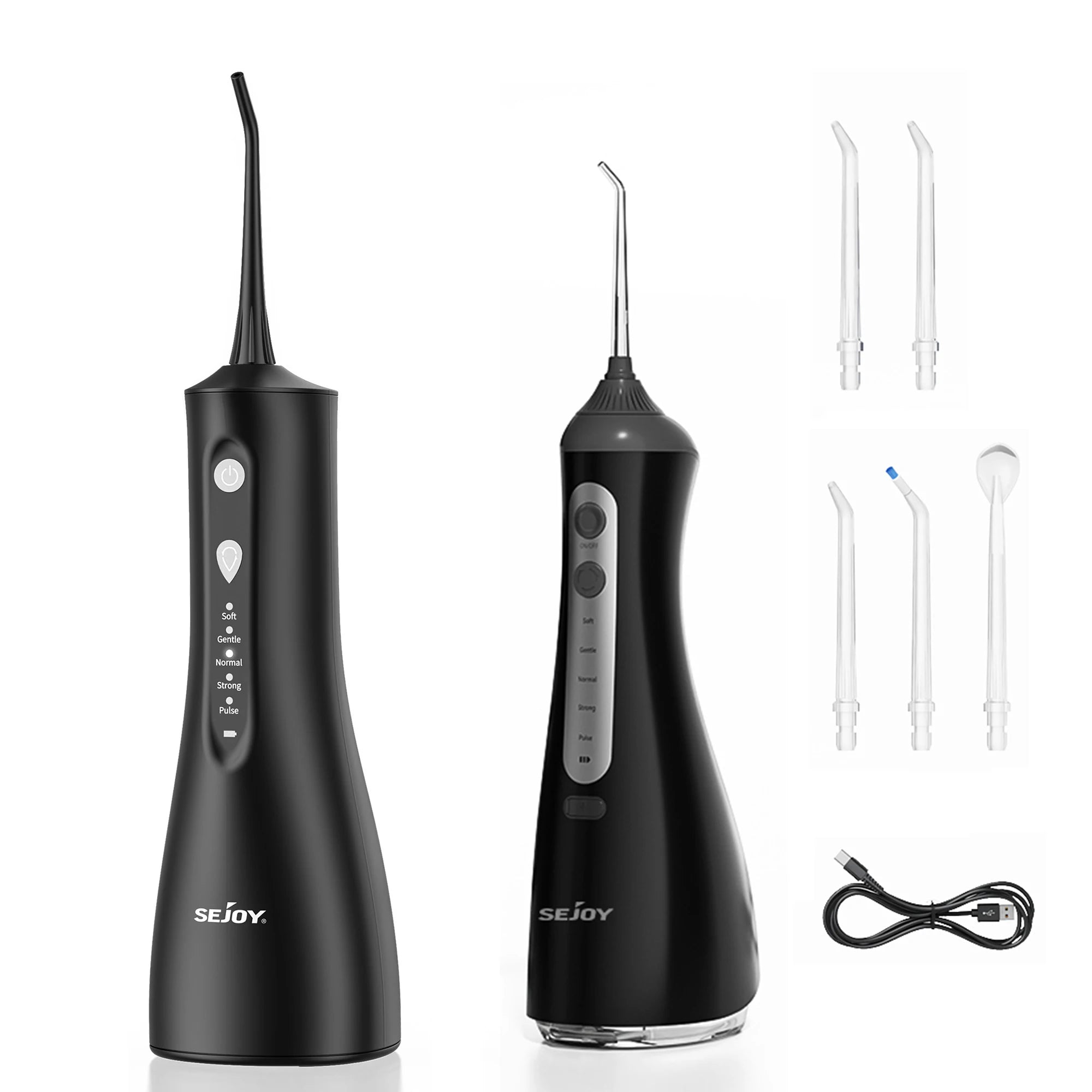 SEJOY Portable Electric Water Flosser Irrigator Dental Teeth Whitening strips 350ML Tank 5 Modes 5 Jet Tips For Home Travel Main image