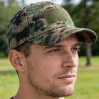 Men's Camouflage Tactical Baseball Cap With 3 Velcro Patches Military Camouflage Hat Cap For Outdoor Jugle Fishing Hiking Caps