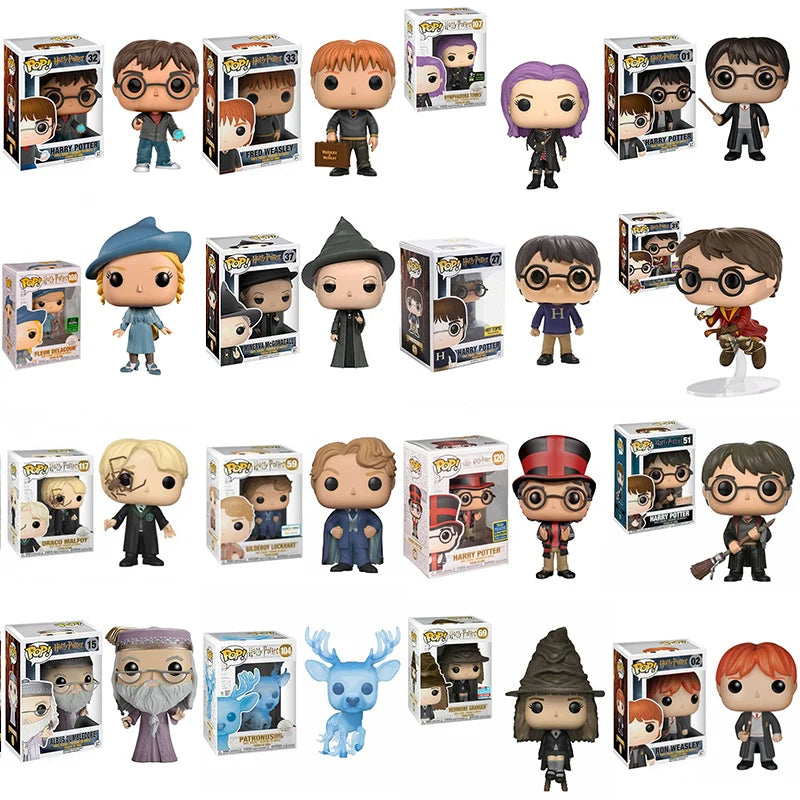 Funko Pop Harri Ron Hermione Tonks Malfoy Dumbledore Snape Fawkes Patronus Potter Fleur Delacour Lucius Malfoy Hedwig Model Toys