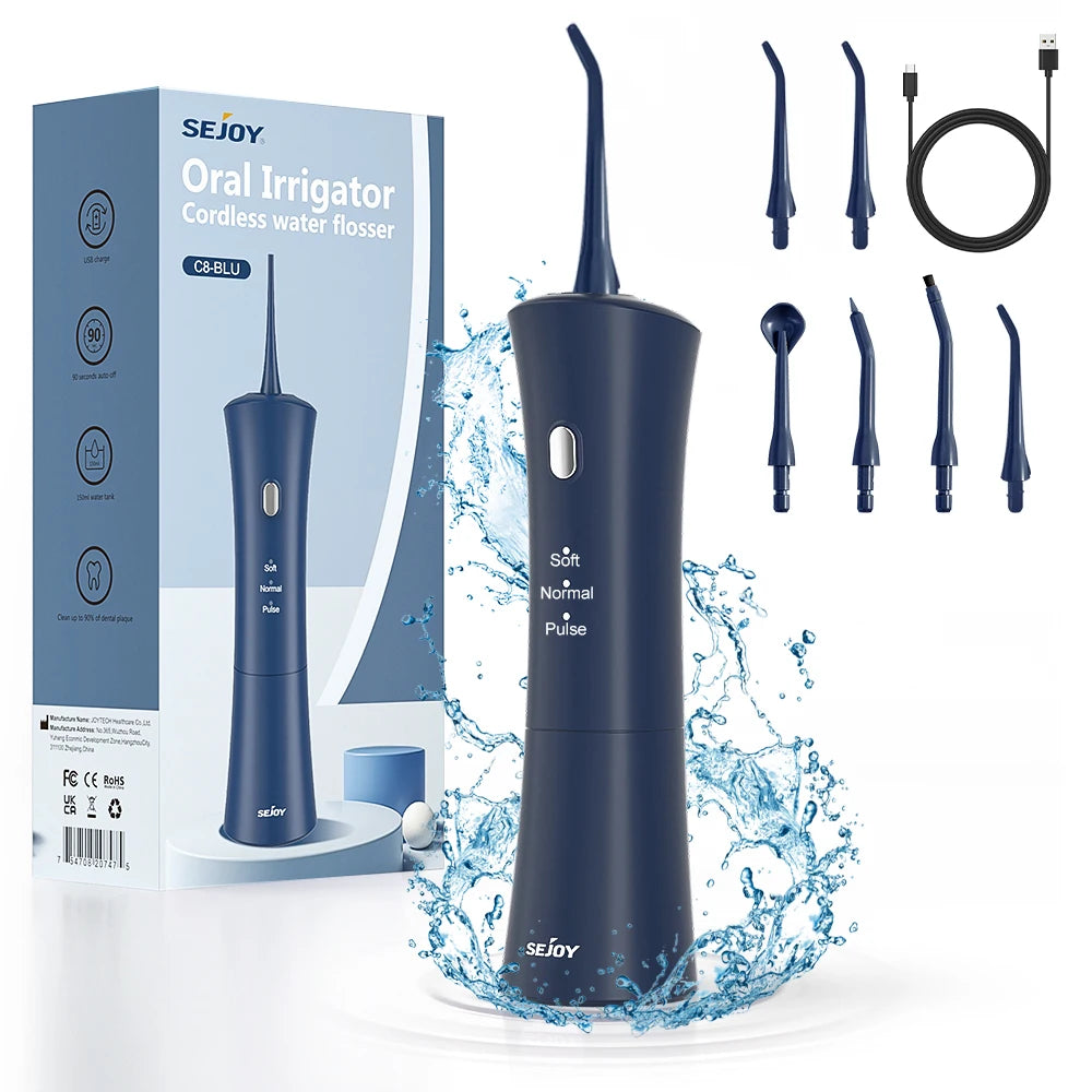 Sejoy Portable Electric Oral Irrigator Dental Water Flosser 6 Jets 3 Modes Rechargeable Smart Dental Water Jet Teeth Cleaner Main image