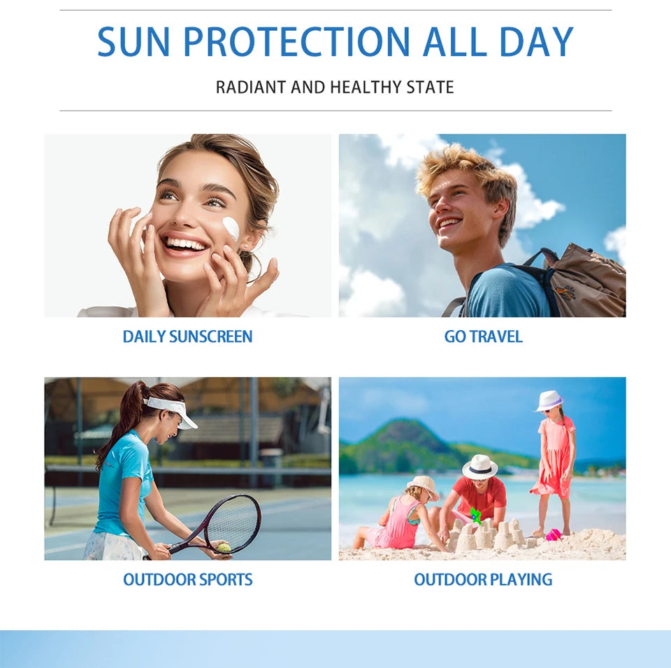 50ml Sunscreen Cream Moisturizing Soften Skin Lighweight Non-sticky Natural Radiance High Sun Protection Facial Skincare