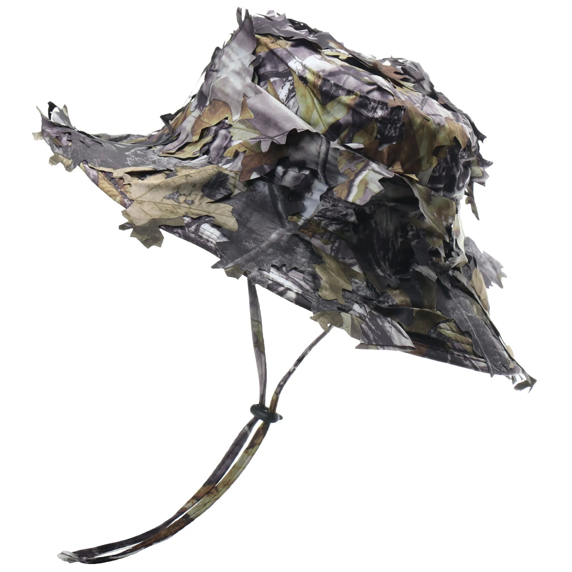 Men's Camouflage Boonie Hats 3D Leaves Camo Tactical Cap Ghillie Caps Hunter Sniper Hats Fishing Sunshade Hunting Accessories
