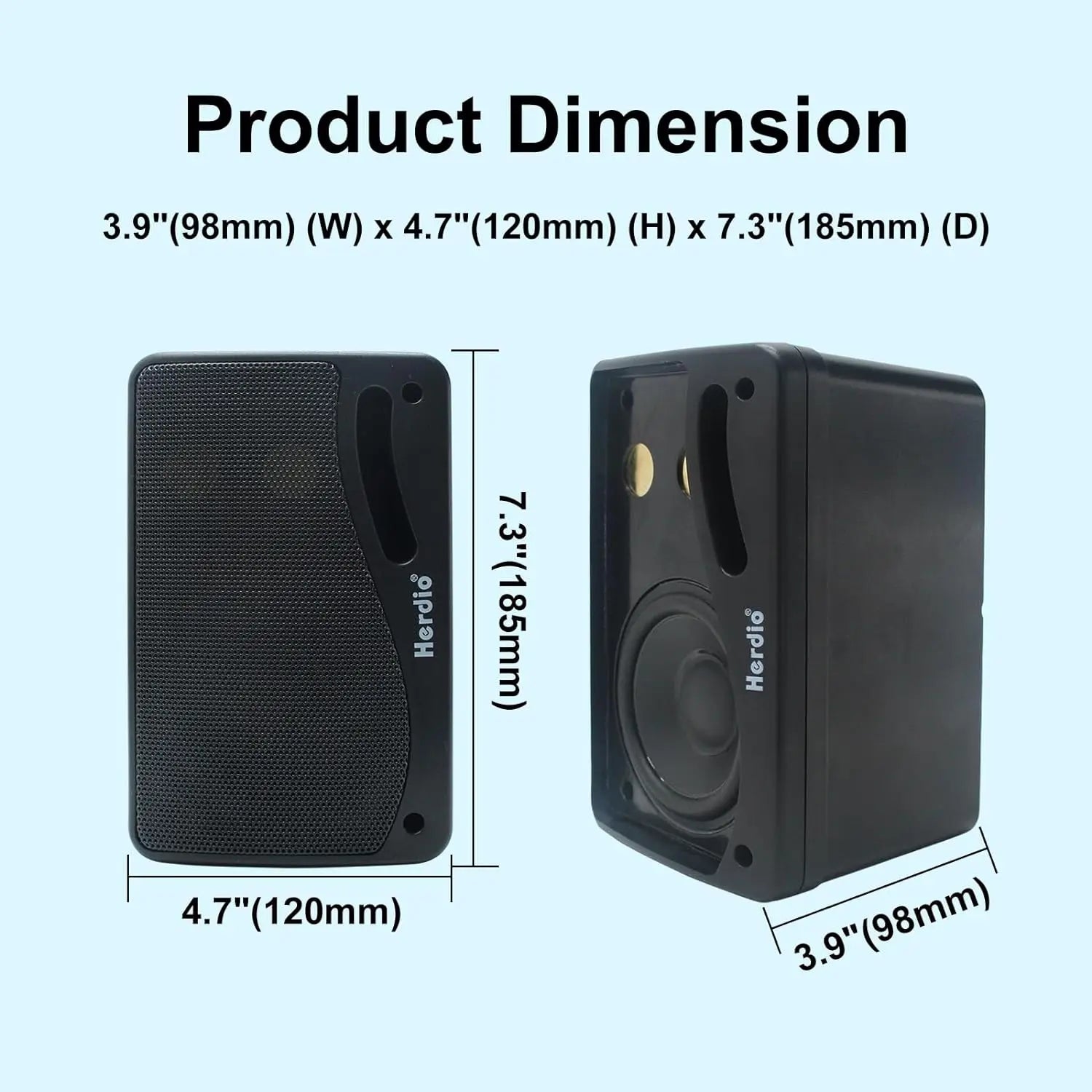 Herdio 3.5'' 2PCS Passive Outdoor Speakers Wired Waterproof 200W 3 Way Premium Mountable Wall Mount Speakers With Superior Sound