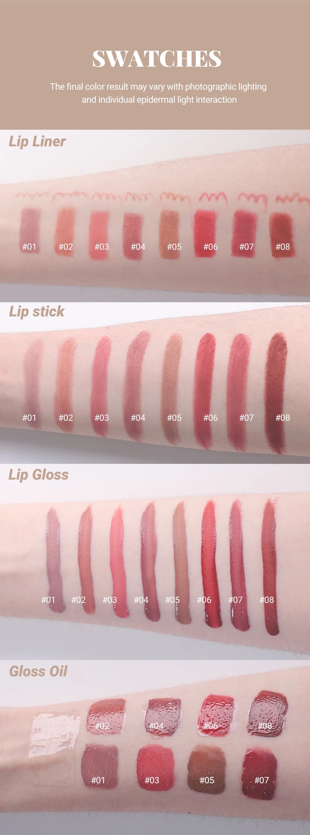 4pcs/Set Long Lasting Waterproof Lip Makeup Kit - Soft Smooth Creamy Lipliner Lipstick & lip gloss lip oil Set